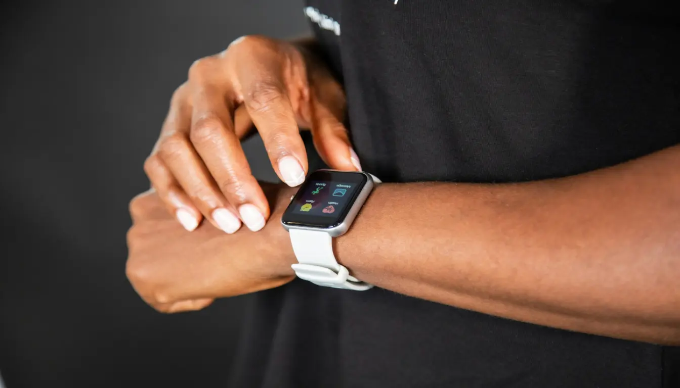 Woman wearing sports watch