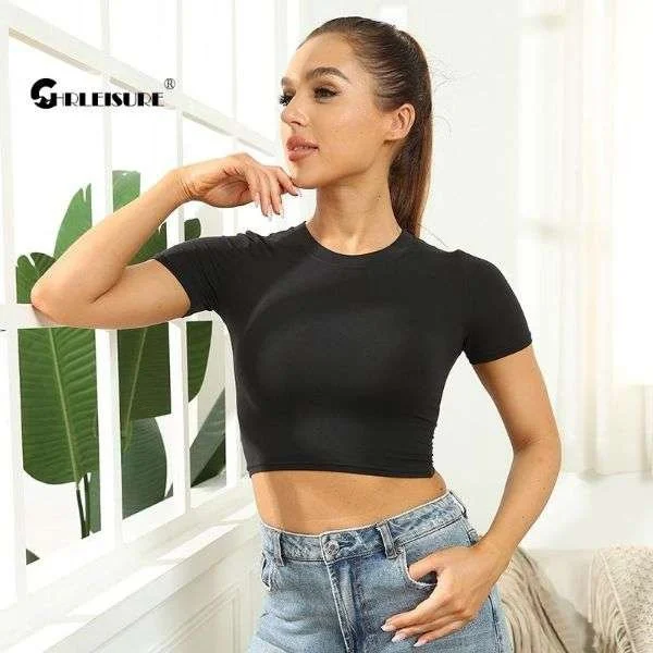 Women Yoga Crop Top T Shirt Latons Sports 3.webp